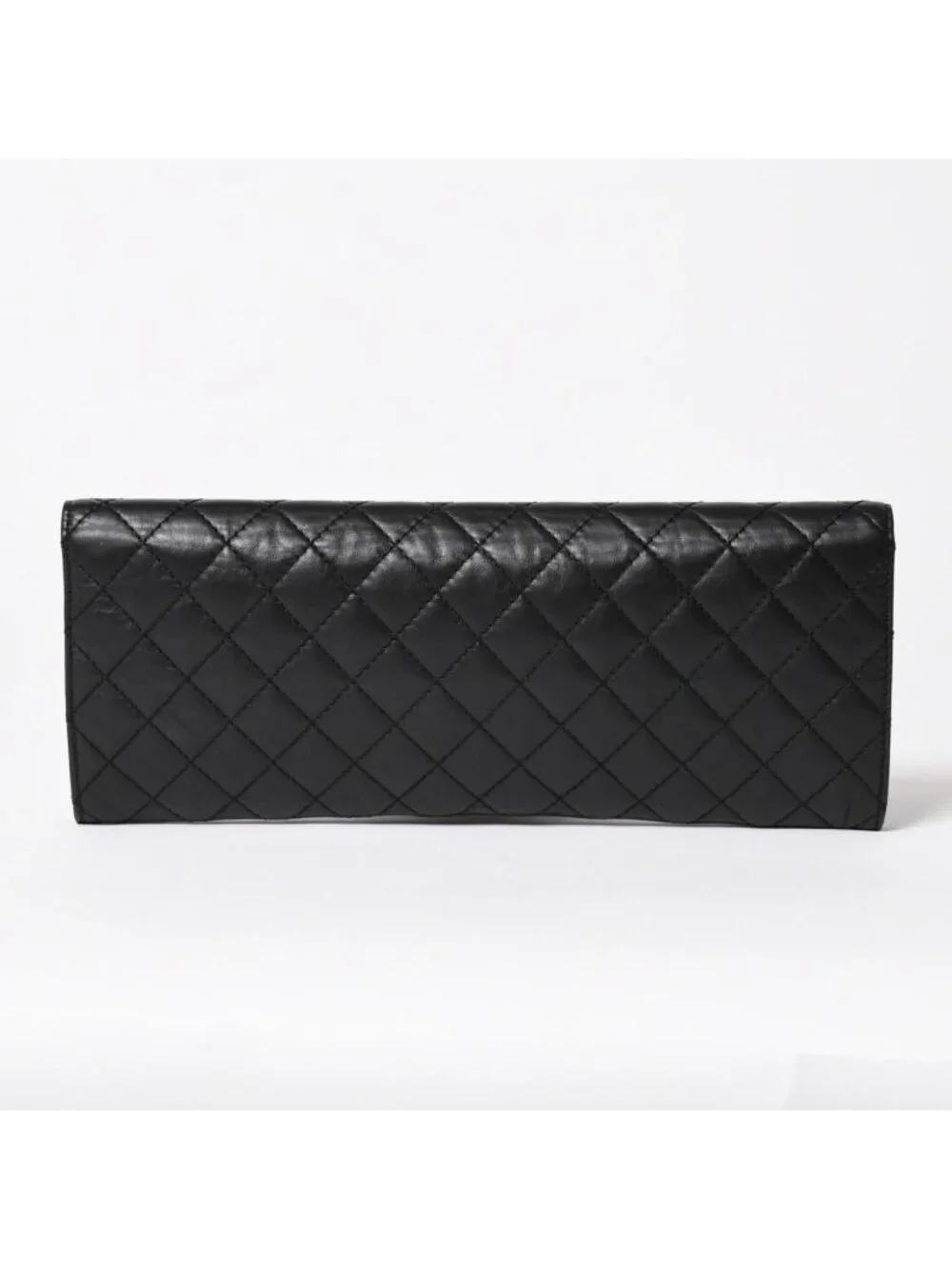 Chanel Metiers D'art Collection Clutch CC Logo Aged Calfskin Black